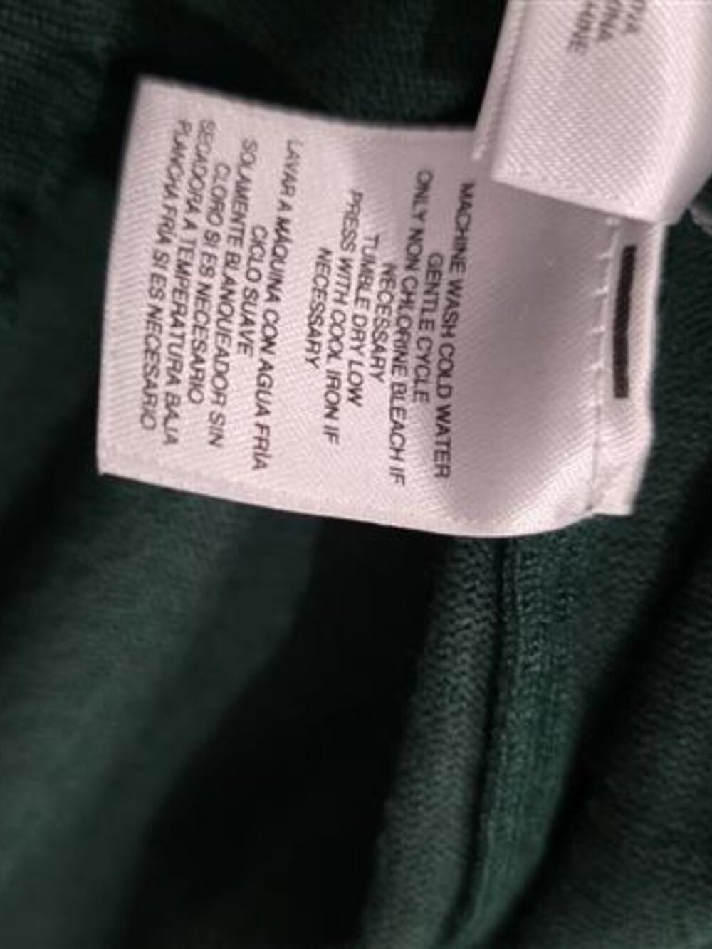 NWT Anne Klein Botanical Green Short Sleeve Sweater Top Gold Buttons M - Picture 10 of 10